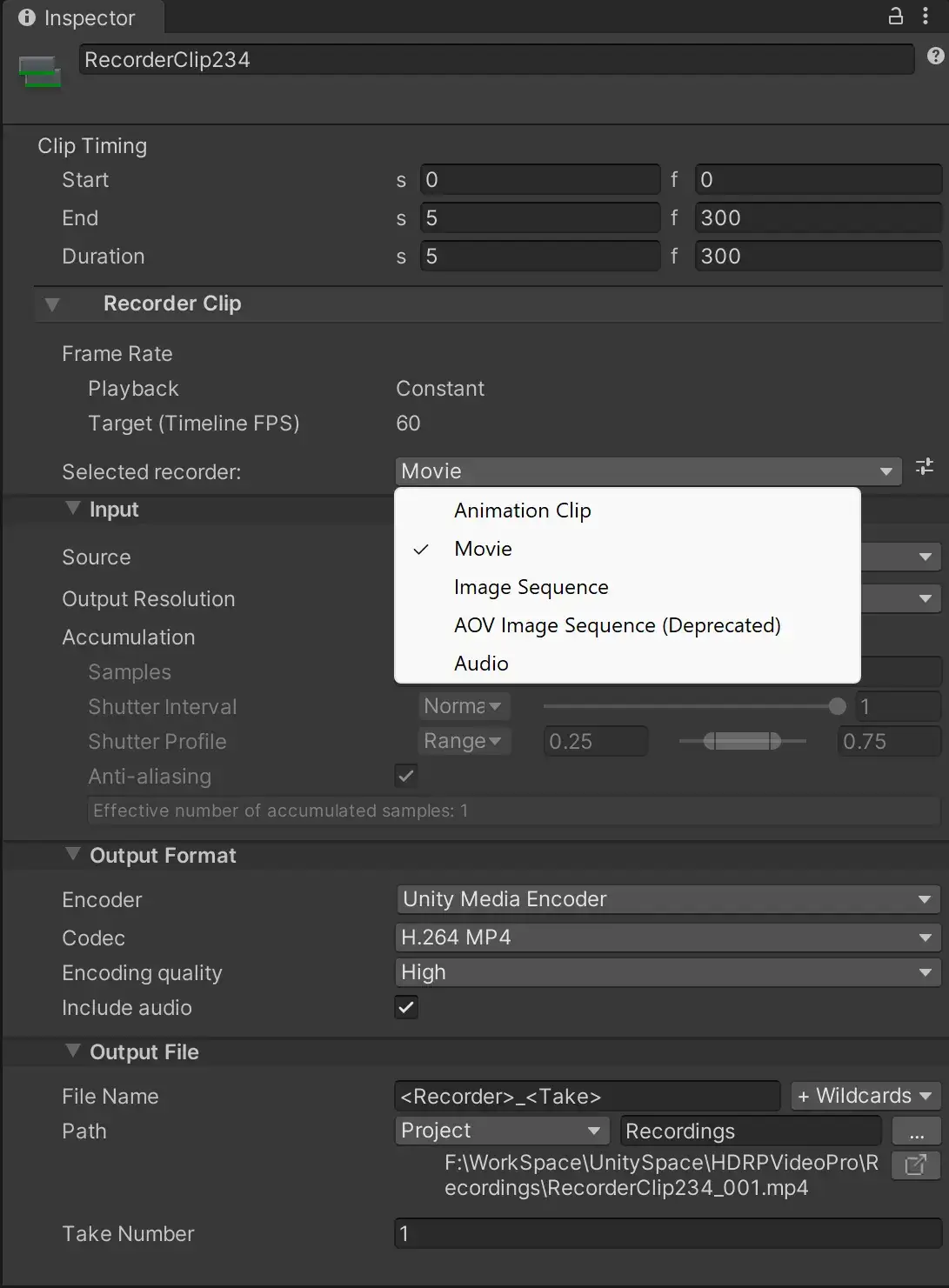 Reocder 与 timeline 的搭配使用