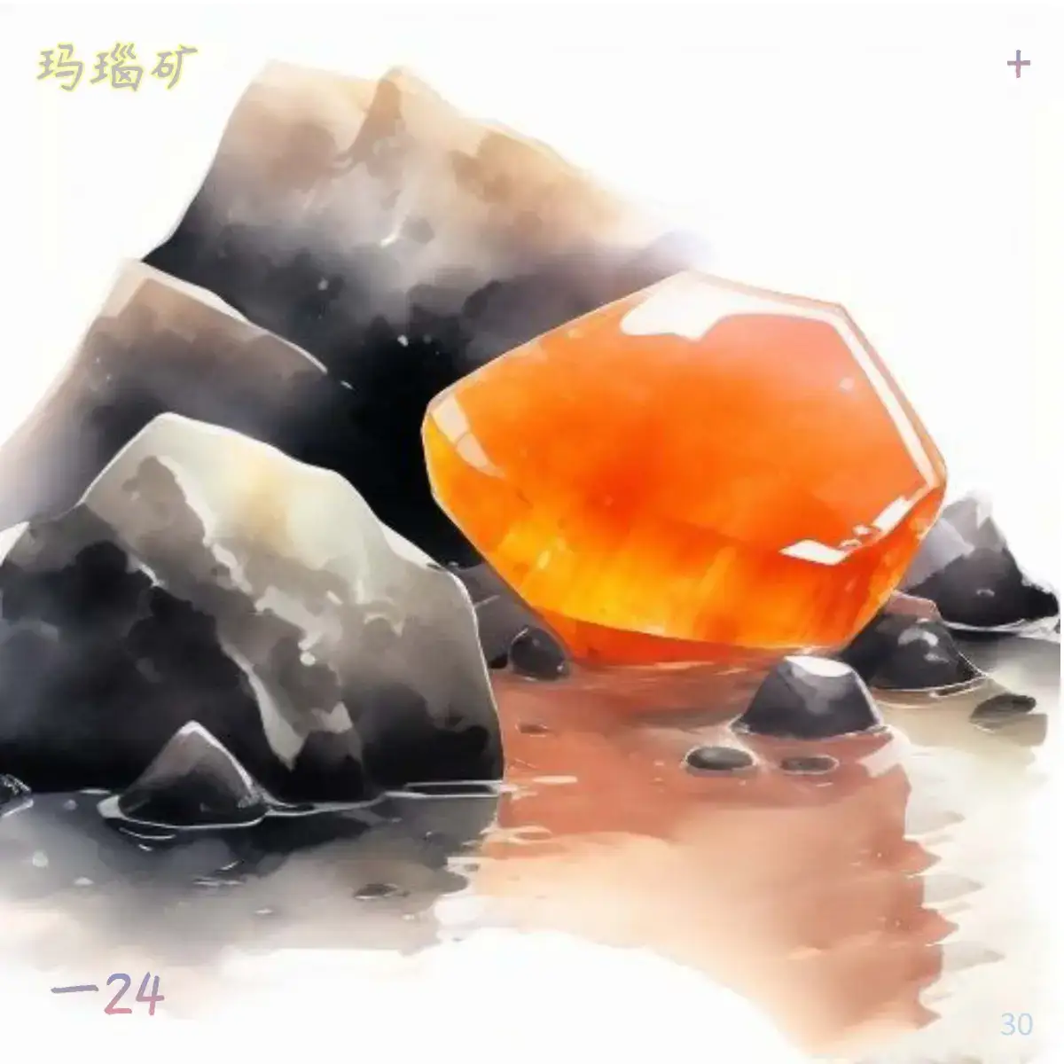 石部-金玉：珊瑚 琉璃，云母 石英，密陀僧 青琅轩 AI 纲目·图绘