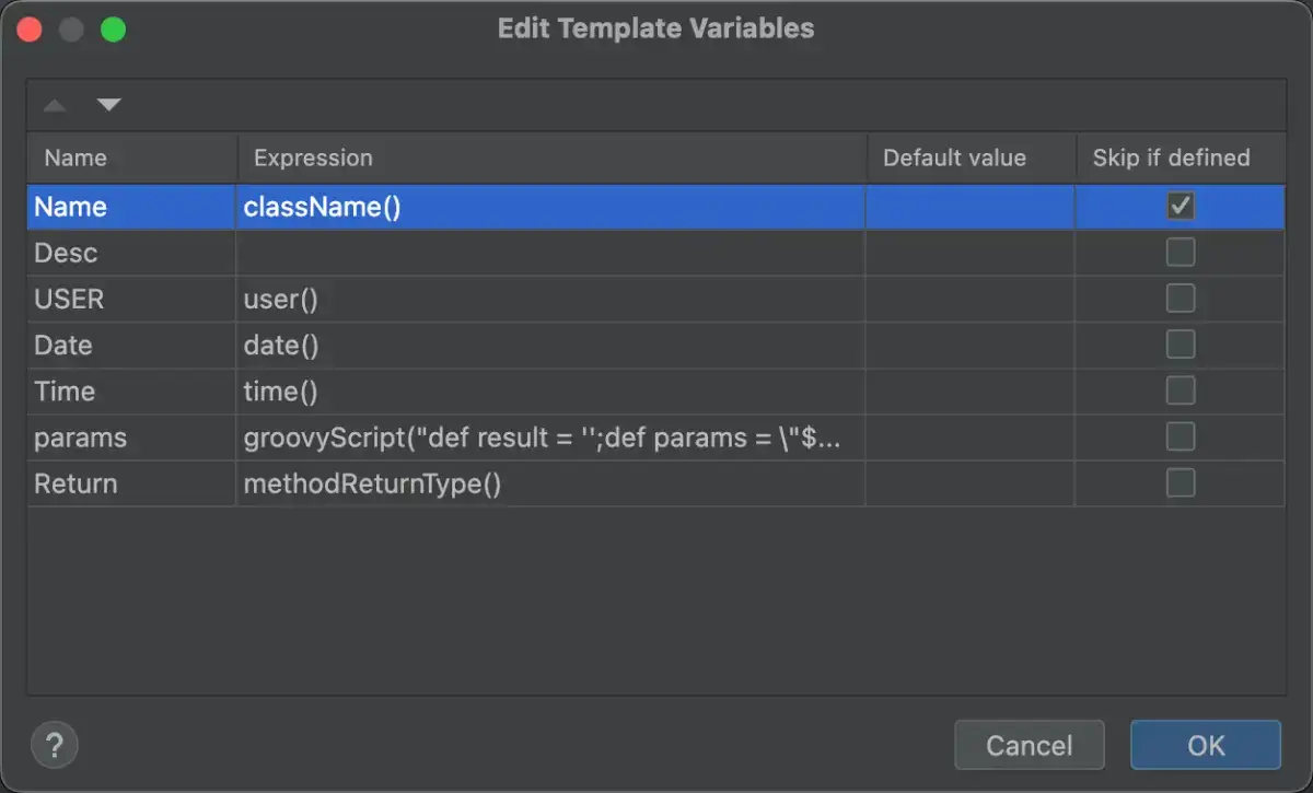 MAC配置 Idea 注释模版