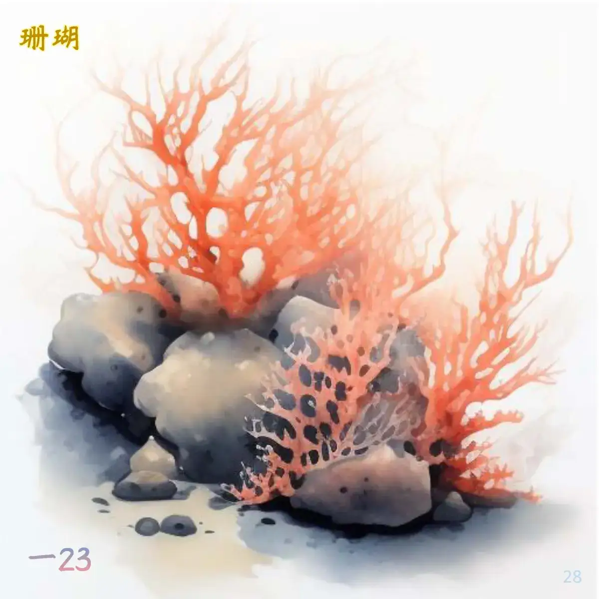 石部-金玉：珊瑚 琉璃，云母 石英，密陀僧 青琅轩 AI 纲目·图绘