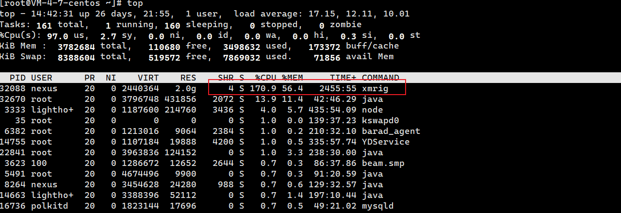 linux服务器挖矿病毒 xmrig 排查和清除