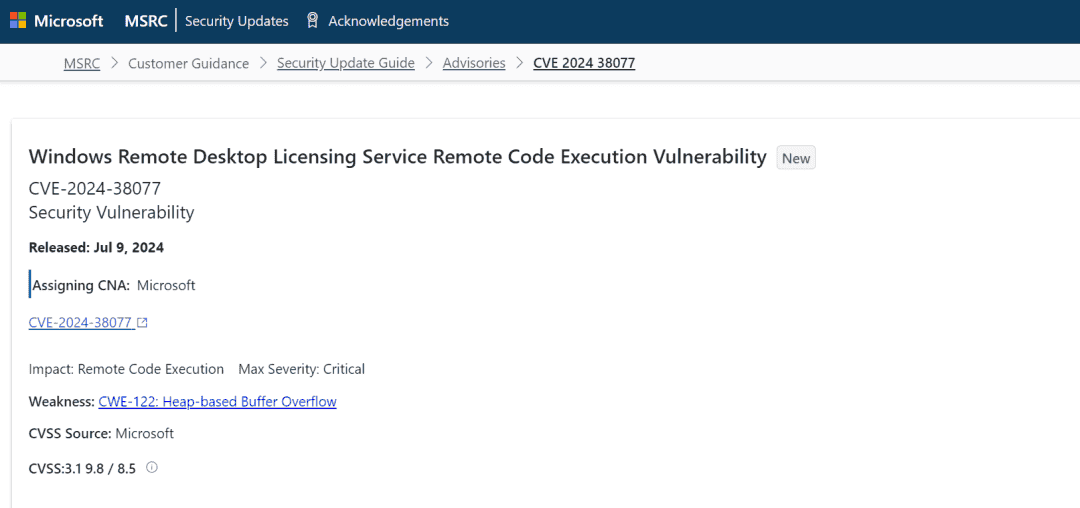 高危漏洞CVE-2024-38077的修复指南