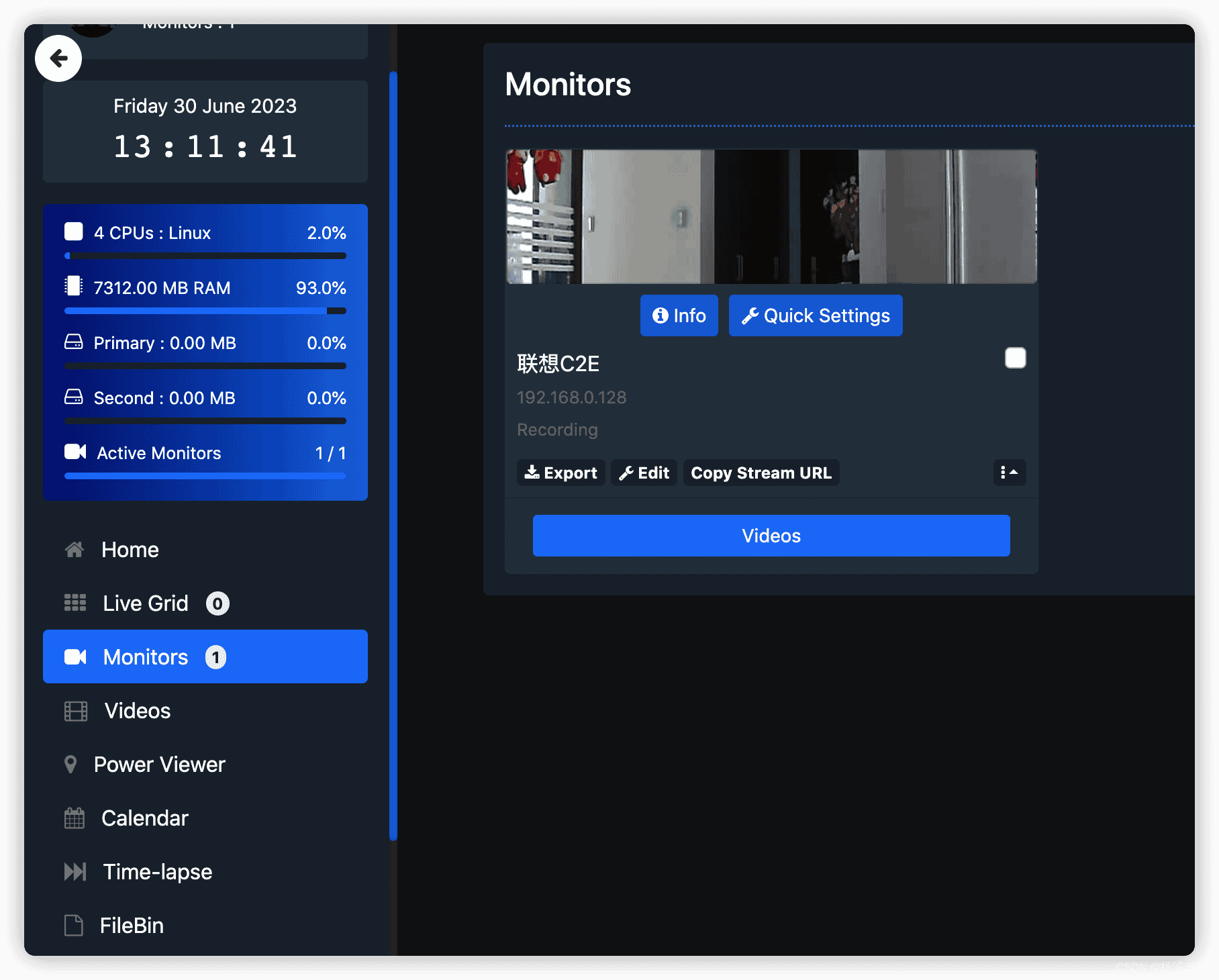 开源视频监控服务器Shinobi[转]