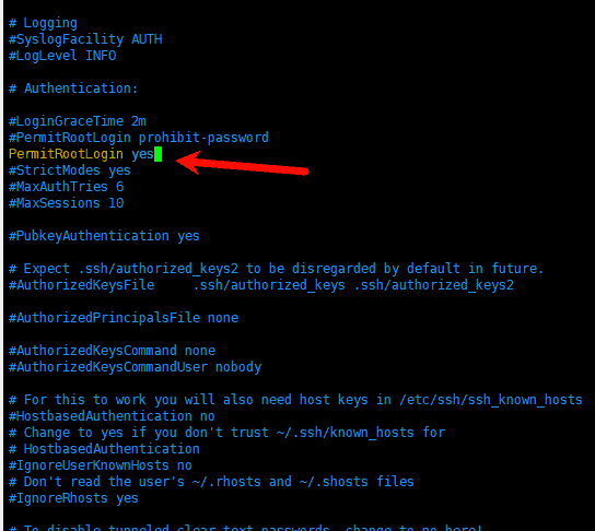 腾讯云  设置允许root用户登录SSH