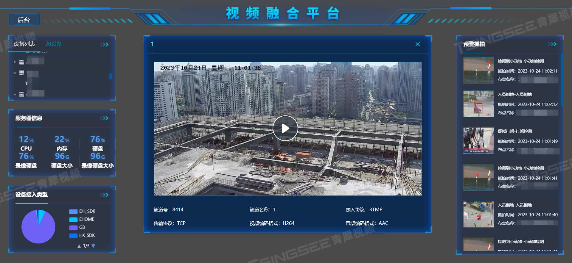 TSINGSEE视频汇聚管理与AI算法视频质量检测方案