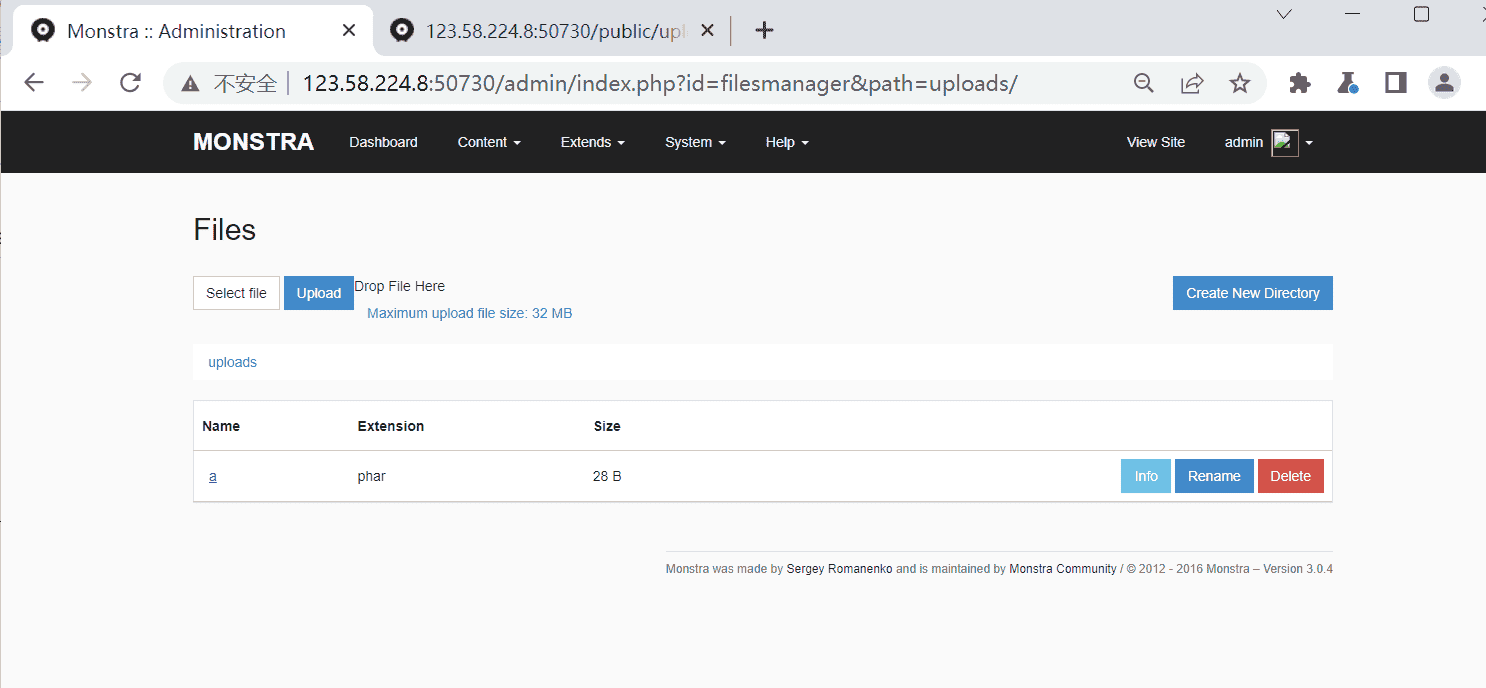 【漏洞复现-monstra-文件上传】vulfocus/monstra_cve_2020_13384