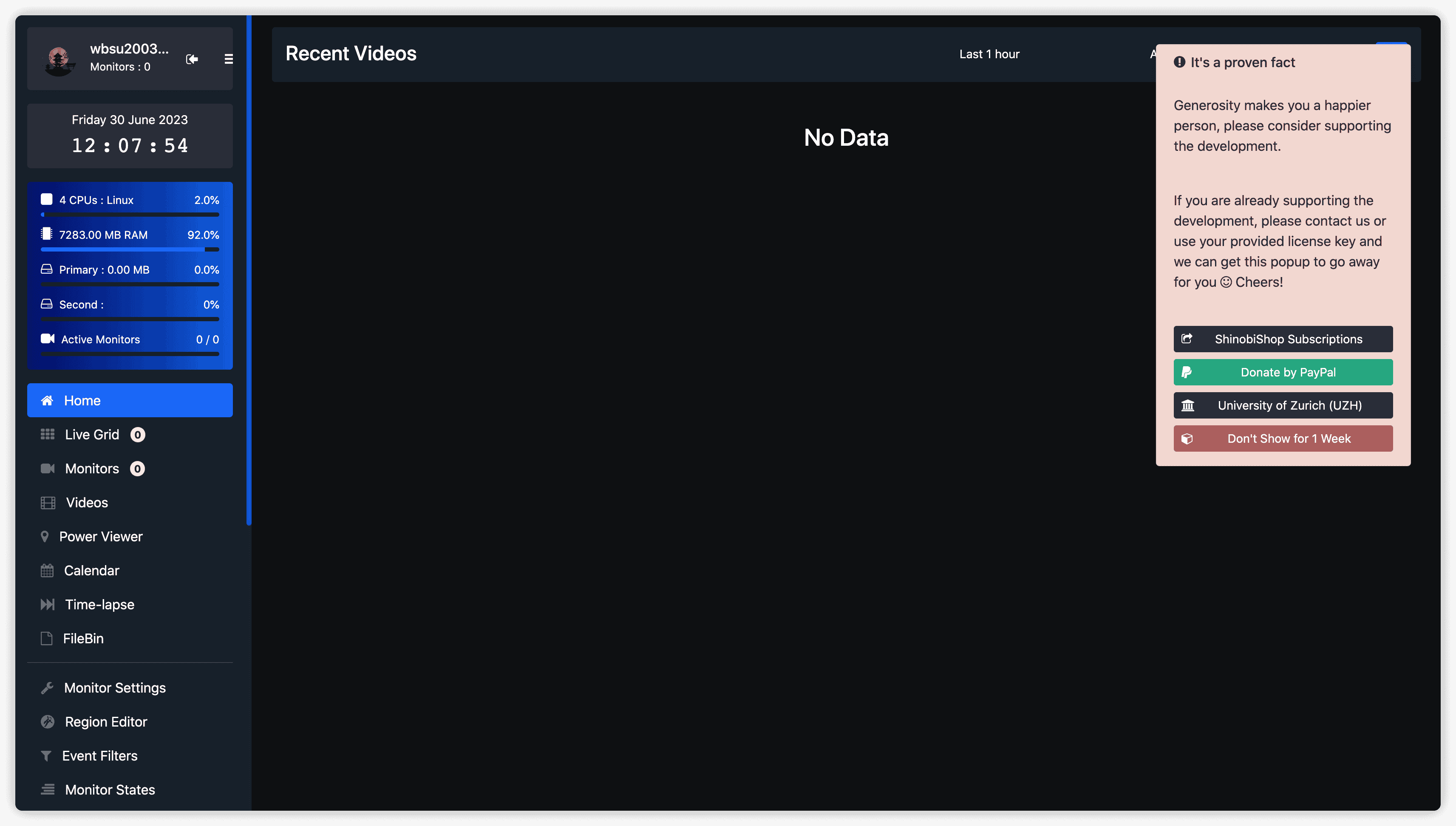 开源视频监控服务器Shinobi[转]
